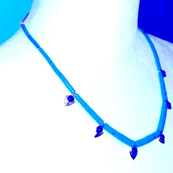 💧NWOT Lizzie Fortunato Necklace💧Turquoise 14k Plated & Black Onyx💧Adjustable💧 - Picture 5 of 11